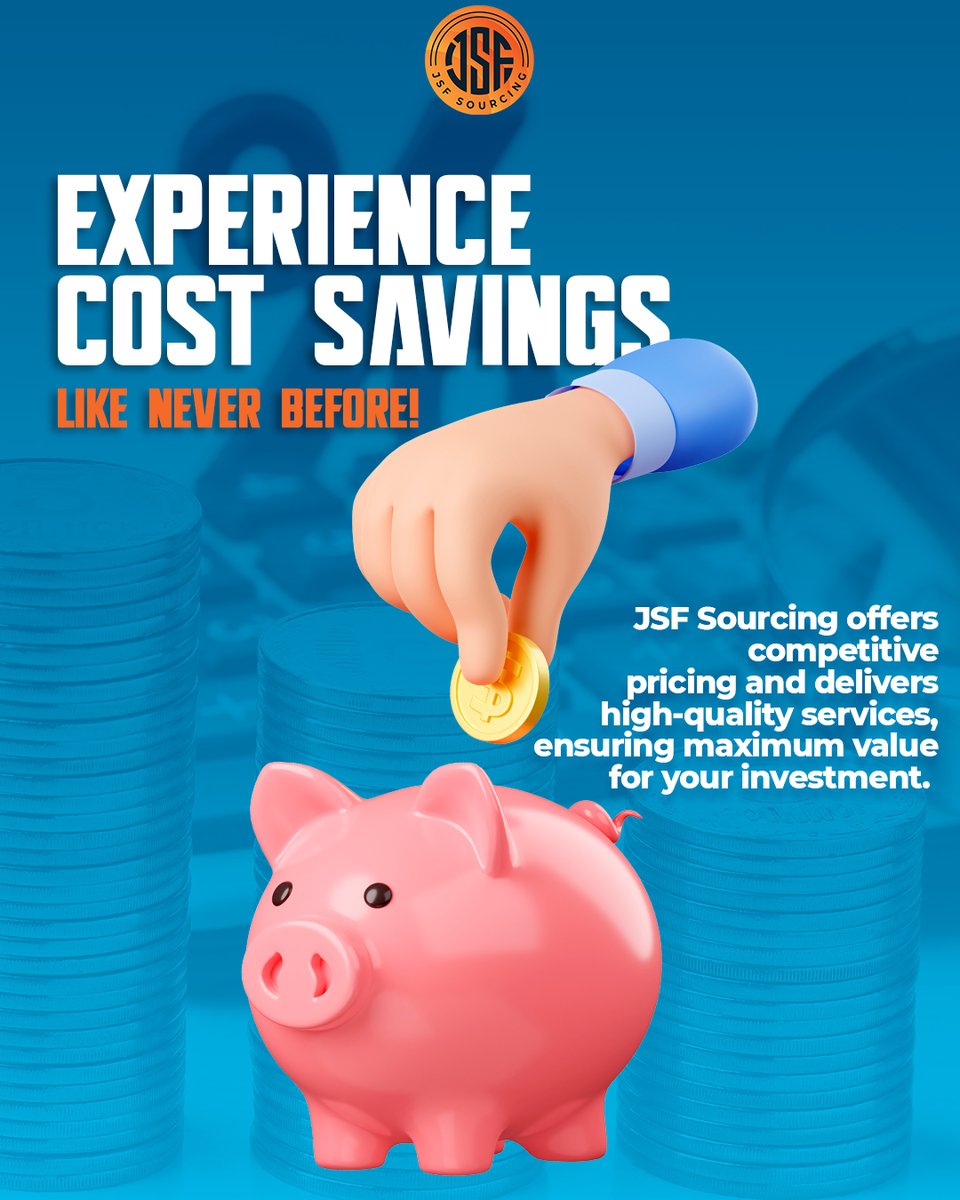 jsfsourcing's tweet photo. Looking to boost your business's profitability without compromising on quality? Look no further! JSF Sourcing is your trusted partner for cost-effective outsourcing solutions that deliver exceptional results. 💼🚀 https://t.co/QPg15YyzIk