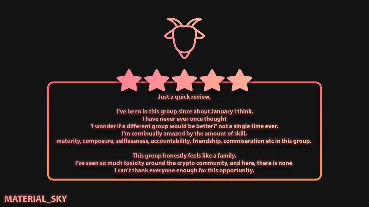CryptoGoats_'s tweet photo. Happy Friday Goats 🐐
We love seeing members enjoy what we have to offer at #CryptoGoats!
Join our free community today 👇
https://t.co/XSiEGvUUvy https://t.co/b6ec7aP2yD