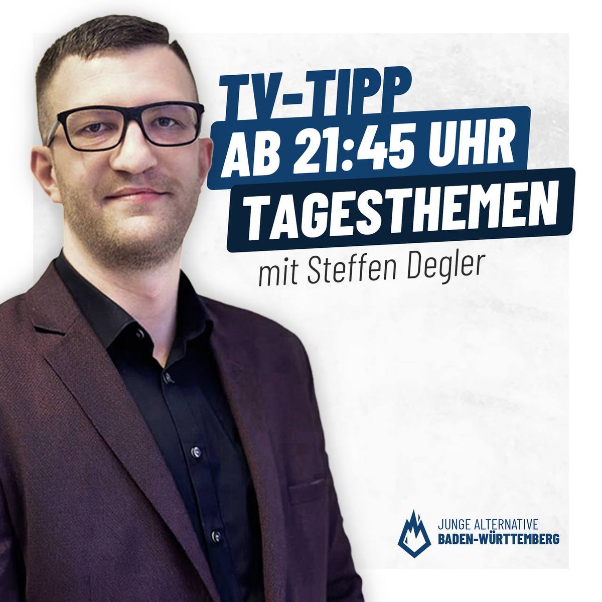 generationbw's tweet photo. Heute um 21:45 Uhr die Tagesthemen einschalten! Unser Vorstandsmitglied Steffen Degler redet dort über seine kommunale Arbeit- und seine kommunalen Erfolge! https://t.co/joaQCF74Lb