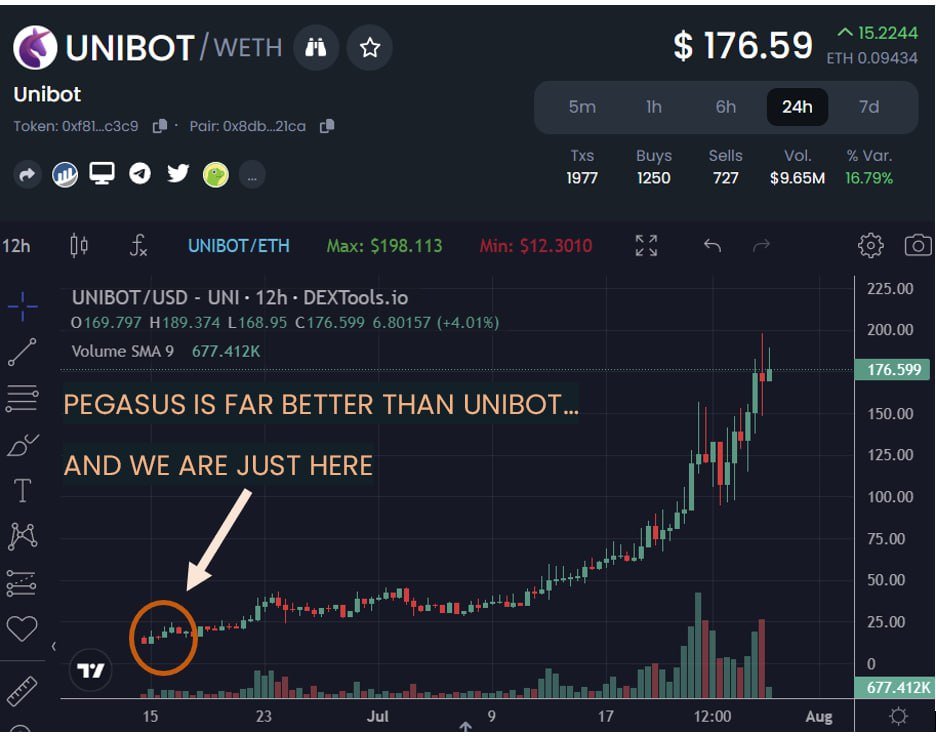 JJACK_Y's tweet photo. $pegasus will flip $unibot
#pegasus bot has more features.

#telegram #eth #bot #dextools #pepe https://t.co/otU73oEXNl