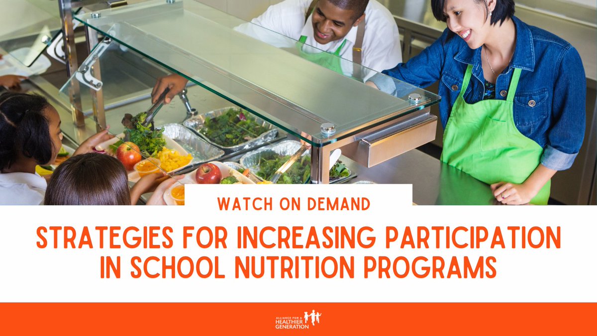 HealthierGen's tweet photo. School Nutrition Professionals -- this one's for you! 🍎🥪 Learn actionable strategies you can implement ✨right now✨ to boost school meal participation this year when you watch this on-demand webinar: https://t.co/CcTn6eboA6 #SchoolMeals #SchoolLunch https://t.co/HixmulhKyU