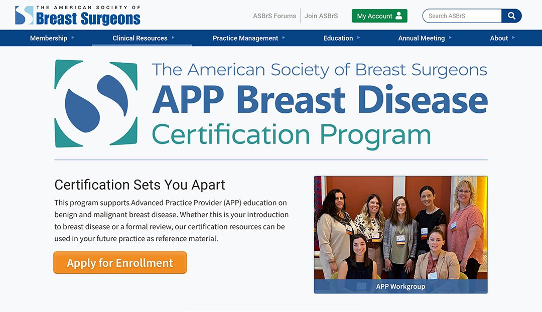 ASBrS (@asbrs) on Twitter photo ASBRS is launching a new APP Breast Disease certification program. Exclusively for ASBrS Affiliate Members, this program is designed for nurse practitioners and physician assistants. Registration ends 8/15. For more info. visit breastsurgeons.org/certification/⊠<a href="/SBoolbol/">Dr. Susan K. Boolbol</a> <a href="/DrJudyBoughey/">Judy Boughey</a> ASBRS is launching a new APP Breast Disease certification program. Exclusively for ASBrS Affiliate Members, this program is designed for nurse practitioners and physician assistants. Registration ends 8/15. For more info. visit breastsurgeons.org/certification/⊠<a href="/SBoolbol/">Dr. Susan K. Boolbol</a> <a href="/DrJudyBoughey/">Judy Boughey</a>