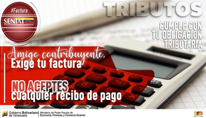 FALCON_SENIAT's tweet photo. Los   restaurantes, panaderías, cafés y similares, entre otros, están obligados a   emitir facturas a través de máquinas fiscales.
#SENIATPotenciaLaEconomía https://t.co/5JMqanmwYC