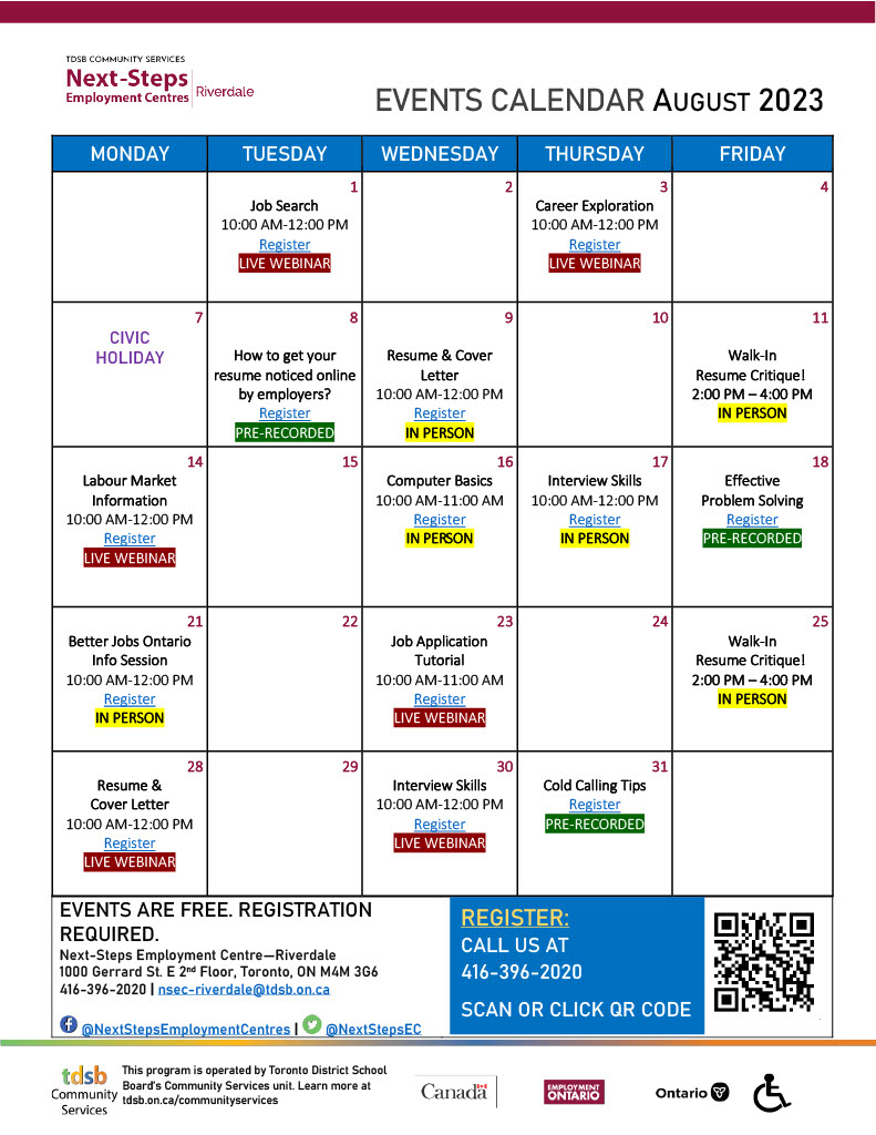 GerrardSquare's tweet image. Next Steps Employment - August Calendar and Resume Writing
#shopthesquare #nextstepsemployment #freeresumewriting