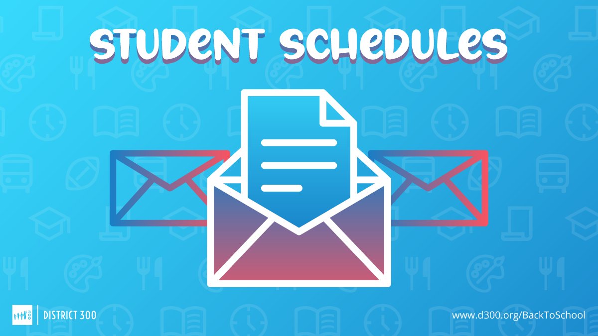 Student schedules for the 2023-24 school year will be released accordingly:
- High schools, Oak Ridge, NIA, and 300 P.L.U.S.: August 1 at noon
- Middle School: August 2 at noon
- Elementary School: August 3 at noon
Learn more at d300.org/BacktoSchool.