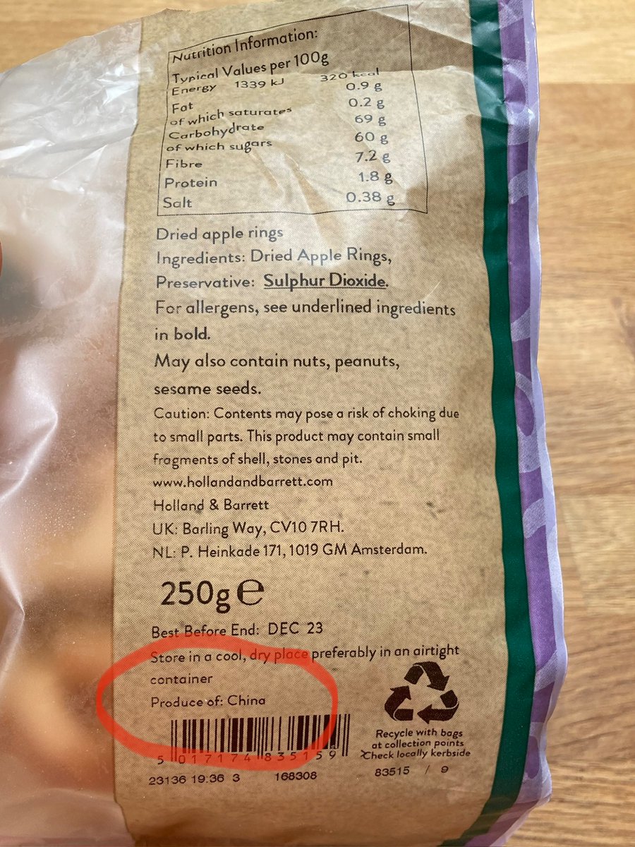 Feeling disappointed after buying apple snacks from @holland_barrett - these came all the way from China… ✈️⛴️🚛
What about your local sourcing commitment @holland_barrett ? @ShopinStreatham
