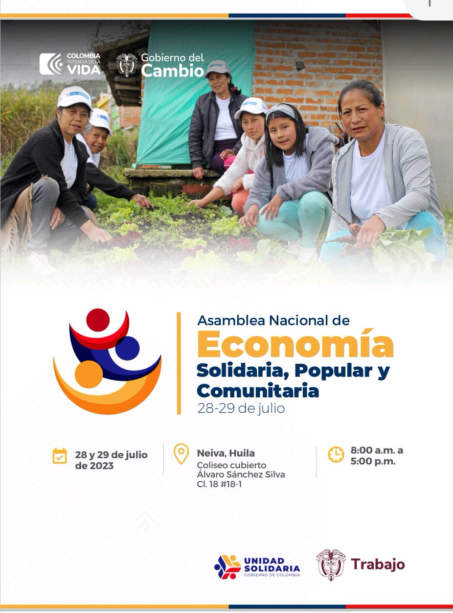 RodriguezAmayaM's tweet photo. Hoy inicia el camino de Un nuevo Pacto solidario en Colombia para promover las economías del Cambio.

Hoy inicia la Asamblea Nacional de la Economía Solidaria, Popular y Comunitaria. 

@petrogustavo 
@UsolidariaCo 
@infopresidencia 
@MintrabajoCol https://t.co/6eAGSNCMoz