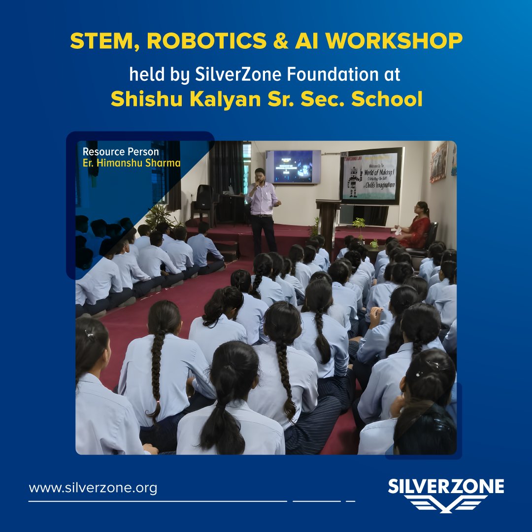 SZOlympiads's tweet photo. STEM, Robotics &amp; AI workshop at Shishu Kalyan School was a success! Thanks to Mrs Neelam for the Green India memento, school management and Mr Himanshu Sharma.

#silverzone #olympiads #stem #robotics #ai #workshop #greenindia https://t.co/bkJPqvQAs3