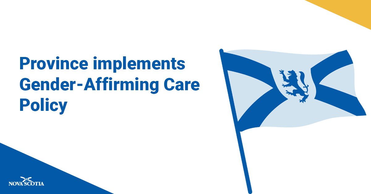 nsgov's tweet photo. Province Implements Gender-Affirming Care Policy https://t.co/N3pMFkZ12C https://t.co/FsCOBZrrDS