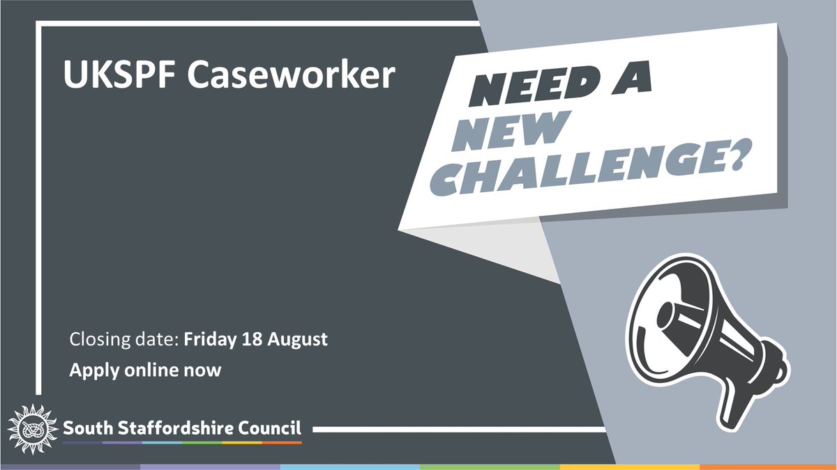 south_staffs's tweet photo. 📢 We are now recruiting for a UKSPF Caseworker
For more information and how to apply please visit, https://t.co/wY6sjwcwW6 https://t.co/bzv8S4dthO