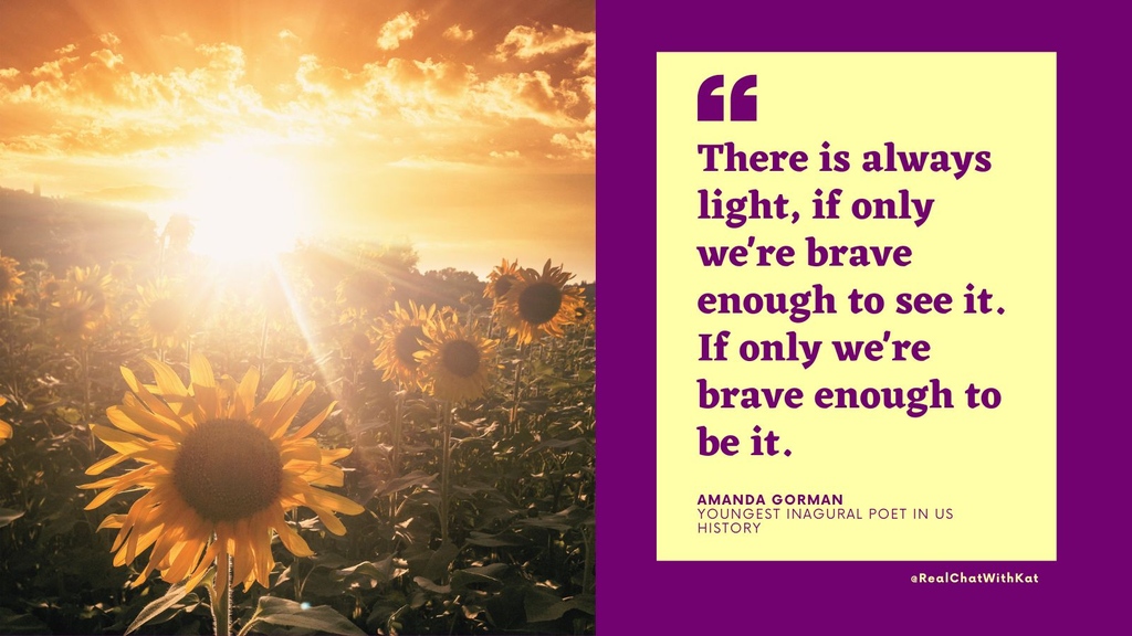 🌻 'There is always light, if only we're brave enough to see it. If only we're brave enough to be it.' 💜 Quote by Amanda Gorman, 🌻FREE ADHD Guide - Ten Tips To Tackle Task Initiation ↣ tinyurl.com/ABCTaskInitiat…⁠ #powerfulquote #bravery #courage #bethelight #findthelight