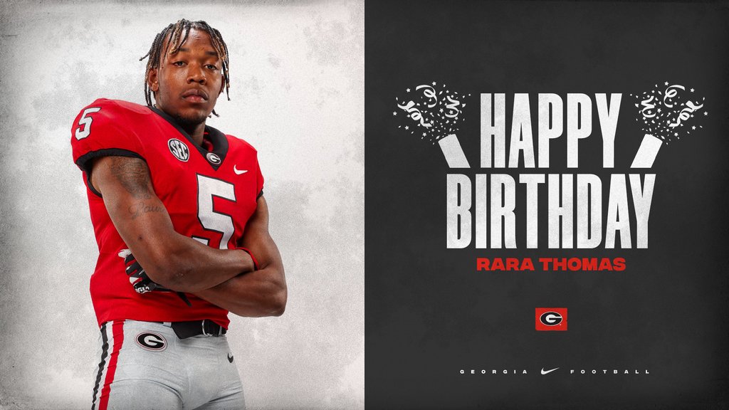 KirbySmartUGA's tweet photo. Happy Birthday, @Rarathomas_ !!

#GoDawgs https://t.co/3eH403aHZY