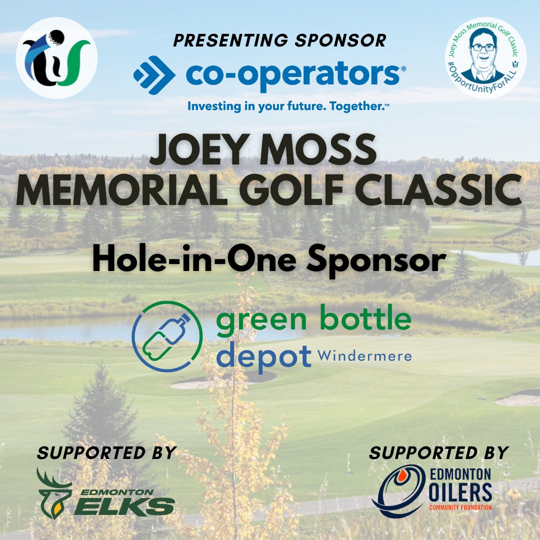 Be a part of the action at the Joey Moss Memorial Golf Classic and have a chance to swing for the win with our hole-in-one sponsor, Green Bottle Depot - Windermere! 🏌️‍♂️ 
Register your team today 👉 ow.ly/ze2950PmXzE #joeymossgolfclassic #joeymoss #holeinone  #yegevents
