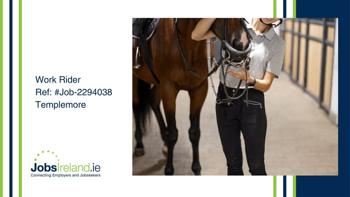 jobsireland's tweet photo. Work Rider
Ref: #Job-2294038
Location: #Castleiney #Templemore
For full details please visit: https://t.co/wArutJHOjT
#workrider #stablejobs #WorkWithIntreo https://t.co/mu3eUTVEn6