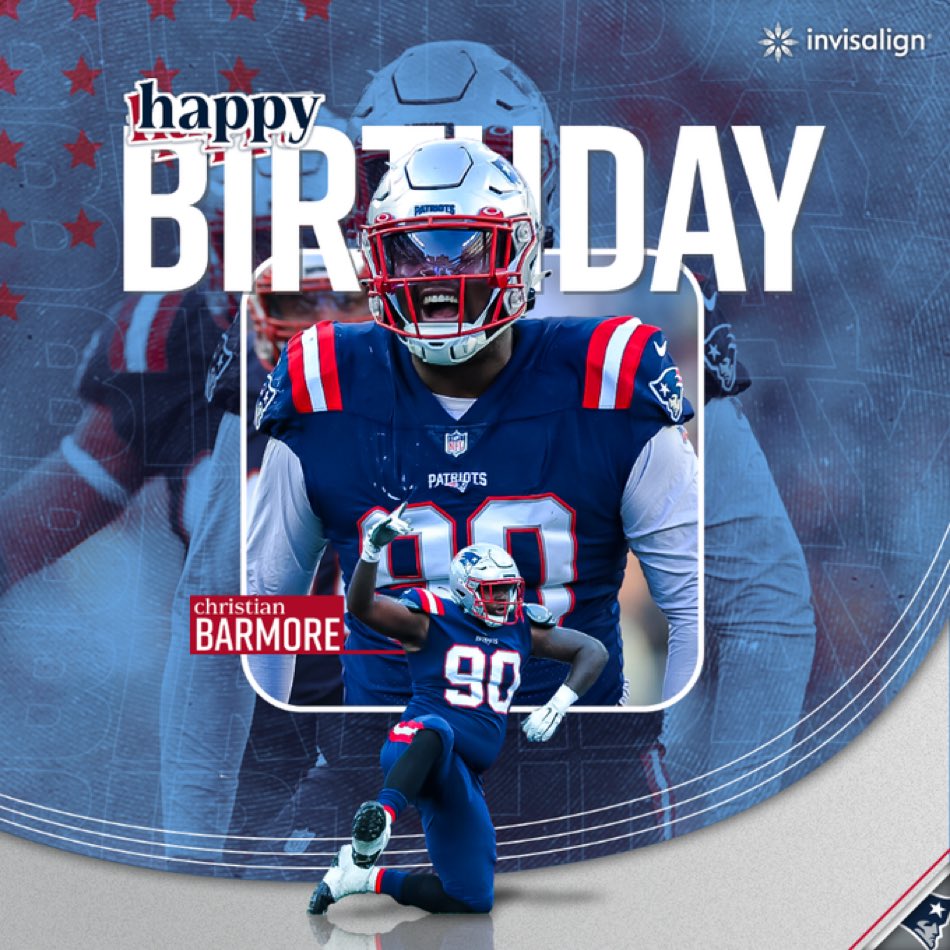 B3astm0deTV's tweet photo. Happy Birthday @chris_barmore
All the best for you and have a nice Camp Day.
🎉Happy Birthday Dawg🎉
Foto: @Patriots
#Barmore #PatsNation🇩🇪 #Patriots #HBD @chris_barmore #PatriotsFootball #PatriotsBirthday #RTLNFL #NFL #NFLTwitter https://t.co/m8TEjAmsyk