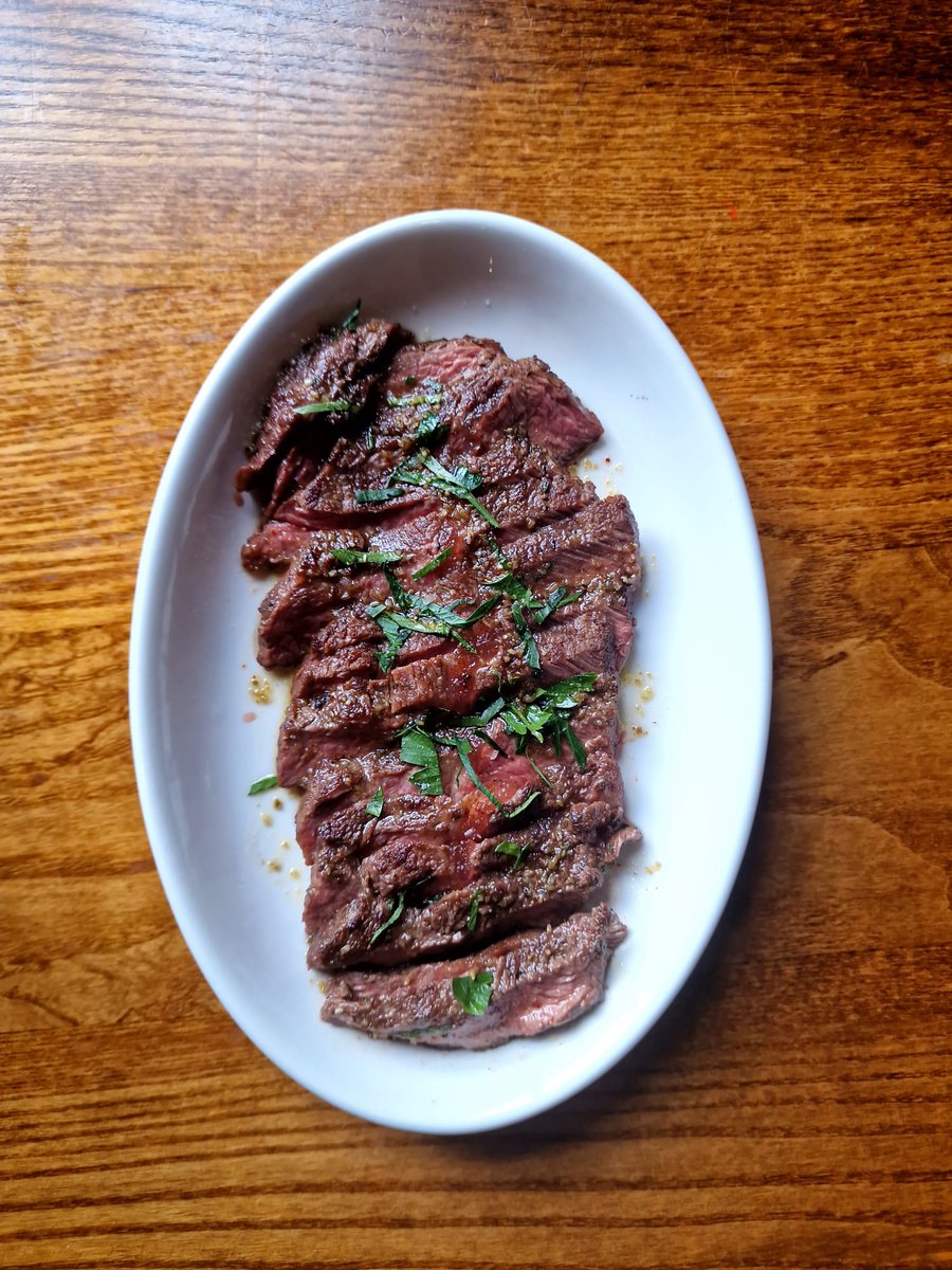 A popular one is back today! Bavette steak with fennel and chilli dressing. On special from 5pm!
