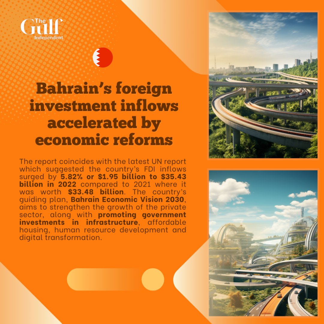IndependentGulf's tweet image. BAHRAIN'S BOOM: A Thriving Hub of Business and Diversification

With a strategic location, a business-friendly environment, and an impressive FDI surge, Bahrain is on the rise! #BahrainEconomy #FDIInflows #BusinessGrowth #Bahrain #Manama #Economy