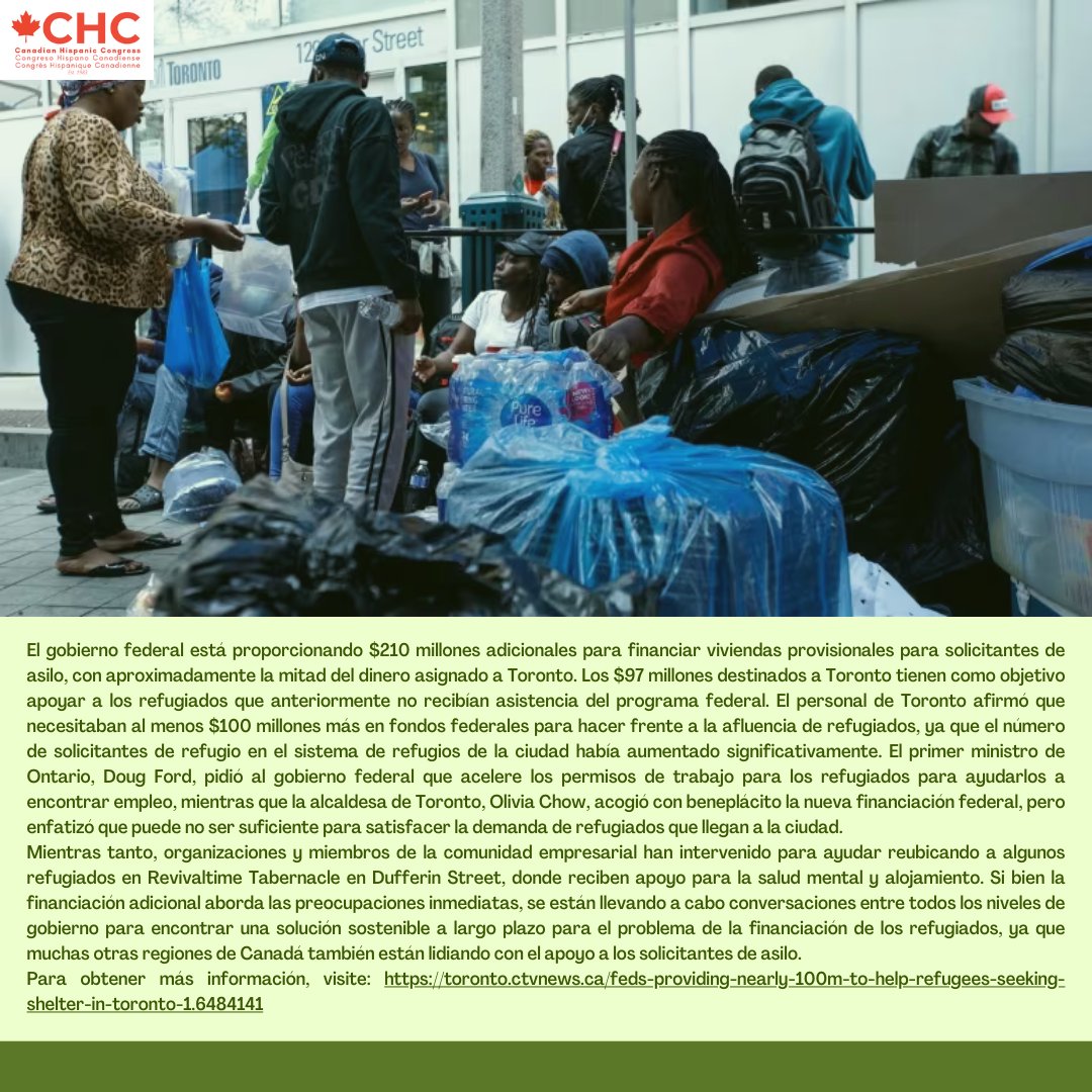 Feds providing nearly $100M to help refugees seeking shelter in Toronto
🇨🇦🏙️💰🤝🏠 #unmillonjuntos #CHC #1millonstrong #noticias #hispanxs #latinxs #news #RefugeeSupport #Toronto #GovernmentAid