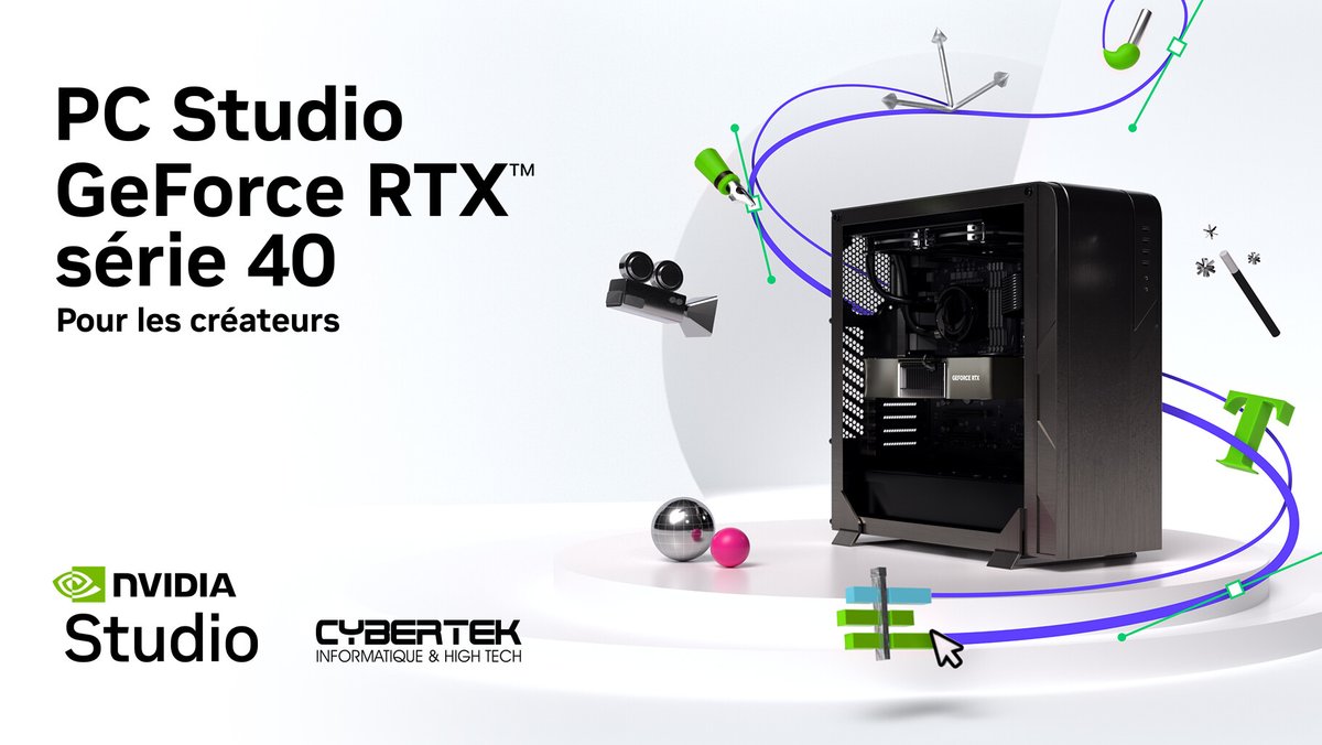 cybertek_fr's tweet image. Dédiée aux amateurs comme aux professionnels, la plateforme #NVIDIAStudio accélère votre processus créatif grâce aux GPU @NVIDIAGeForceFR RTX pour vous aider à réaliser vos projets les plus ambitieux !
🎨 Créez à la vitesse de l'imagination : bit.ly/44TFru9