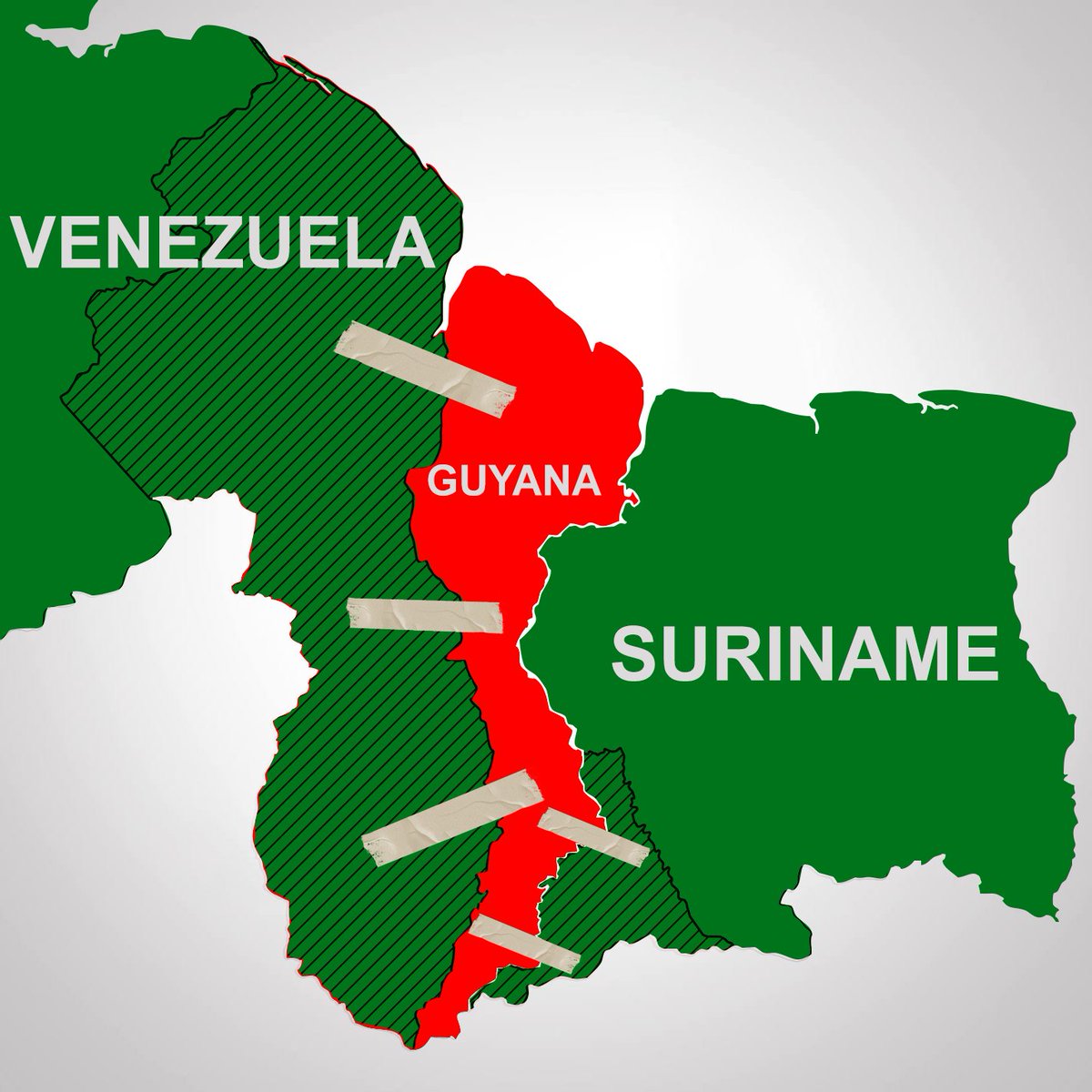 This map below shows you the truth, the map that Guyana presents to the world consists of areas that are taken from Suriname (Tigri Area) and from Venezuela)(Guayana Esequiba). The truth must be shared with the world. Help me share the Truth. #Venezuela #Suriname #Guyana