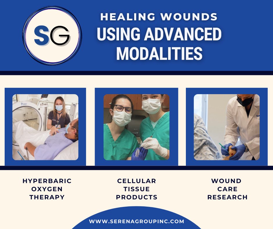 SerenaGroup4's tweet photo. Where you get your wound care matters because the services available may vary. Chronic, non-healing wounds need advanced modalities! #woundcare #advancedmodalities https://t.co/rbj3ZUAPJE