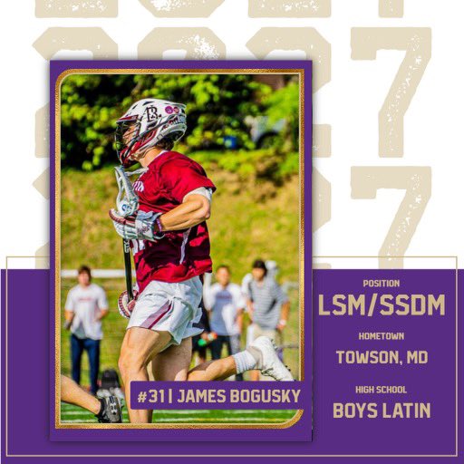 Sewanee Lacrosse (@sewaneetigerlax) on Twitter photo Last but not least in our class of 2027 introductions is LSM/SSDM James Bogusky!! The Towson, MD native played for <a href="/BoysLatinLax/">Boys' Latin Lacrosse</a> and <a href="/Crabslacrosse/">CRABS Lacrosse</a>! Welcome, James!! #YSR Last but not least in our class of 2027 introductions is LSM/SSDM James Bogusky!! The Towson, MD native played for <a href="/BoysLatinLax/">Boys' Latin Lacrosse</a> and <a href="/Crabslacrosse/">CRABS Lacrosse</a>! Welcome, James!! #YSR