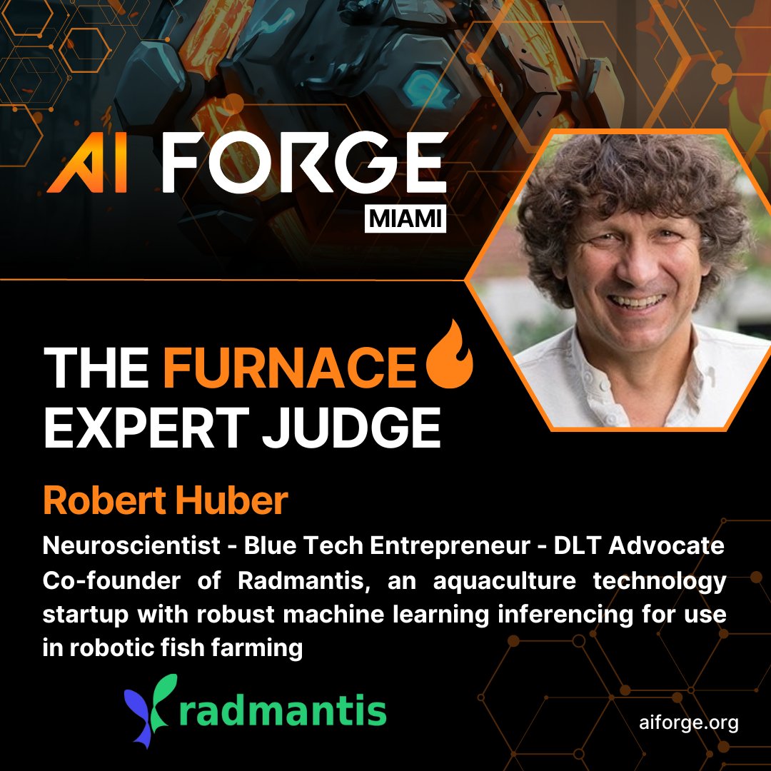 AiForge_global's tweet photo. We're excited to announce Robert Huber has joined the Forge Furnace Judging Panel!π
Robert brings a wealth of experience from his role as the co-founder of Radmantis.Β
#JudgingPanel #Founders #AI #AIForgeMiami https://t.co/HHf1S2SFpP