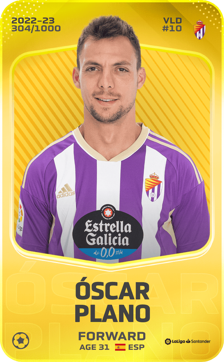 Jack05sorare's tweet image. #Sorare #Giveaway
Giveaway Oscar Plano from Real Valladolid 
To enter:   
1. Like and retweet  
2. Follow me 
Winner will be announced tomorrow at 15:15(BST)