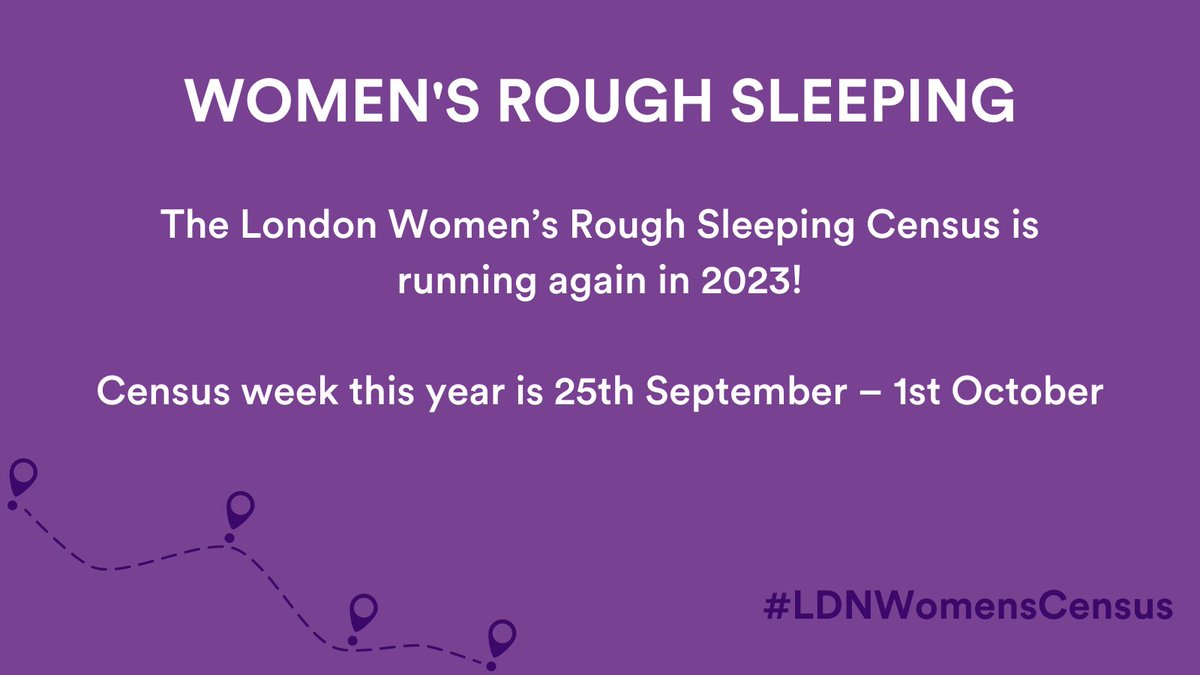 We were part of delivering the first ever London Women’s Rough Sleeping Census last year. We’re delighted to announce it’s happening again in 2023 – this year’s census week is 25th September - 1st October. Find out more here bit.ly/womensroughsle… #LDNWomensCensus