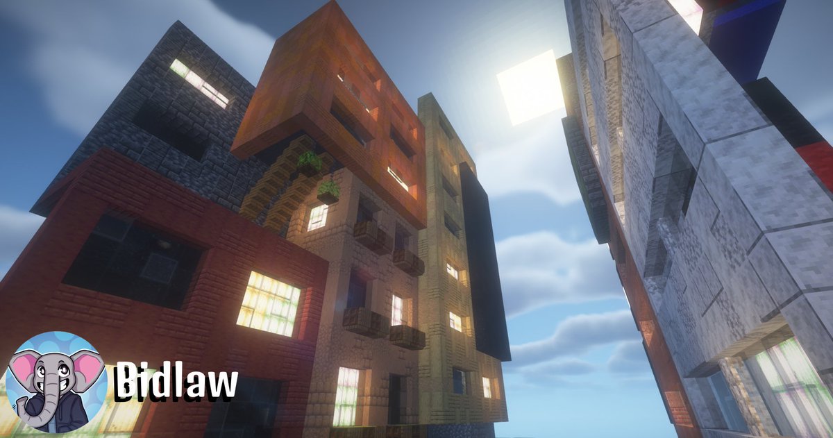Been working on a city/cyberpunk city stack build style for the past few days in creative. been getting a hang of the style but now need somewhere to build this style in survival 👀