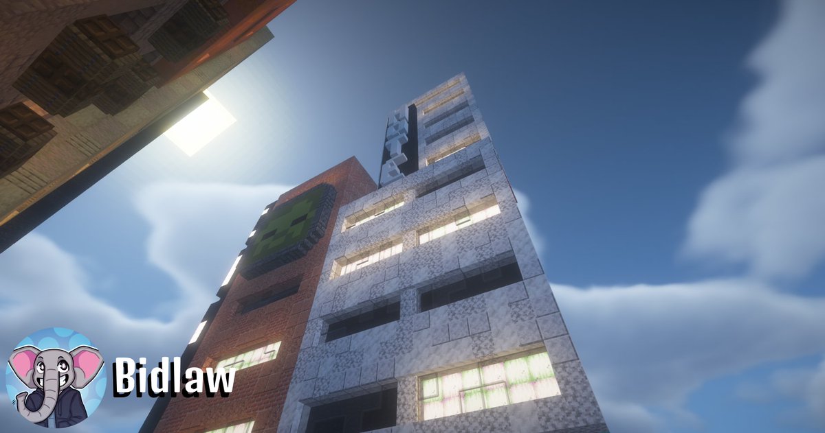 Bidlaw2's tweet photo. Been working on a city/cyberpunk city stack build style for the past few days in creative. been getting a hang of the style but now need somewhere to build this style in survival 👀 https://t.co/E0XIEzF2fs