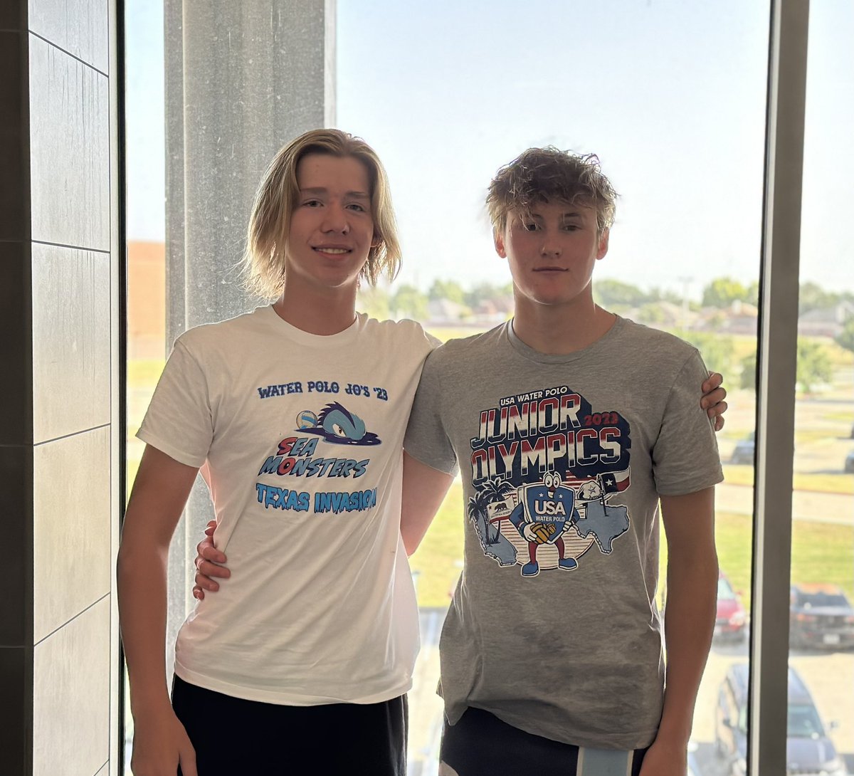 Playing alongside my Milford Eagle teammate in Texas for JOs #2023JOs #WaterPolo @seamonsterspolo @Milford_Eagles @MilfordPolo @NicholasHaller6