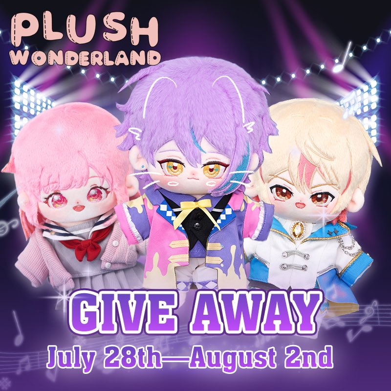 WonderlandPlush's tweet photo. #projectsekai Plushies GIVE AWAY!!!🎊🎊 🎊

These three babies are so adorable! 🥹 

🥰How to join in it?
➡Follow us!
➡Like &amp;Comment tag two friends!
➡Share this post! 

#projectsekaiedit #ootoriemu 
#kamishirorui #tenmatsukasa 
#wonderlandsxshowtime #giveaway #plushie https://t.co/DJ7Bf3Lrgo