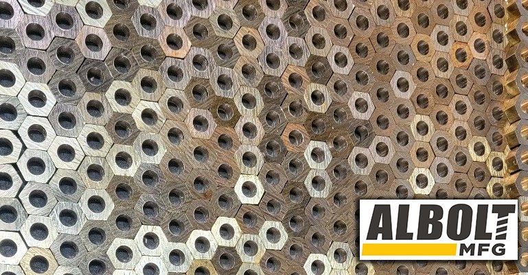 AlboltMFG's tweet photo. Here is some Navy 464 Bronze Alloy, which is being made into a standard 1/2-13 hex nut. This photo was taken during the drilling process.

Any way you want it, that's the way you need it! Get in touch today. #SpecialtyFasteners #Fasteners #custom https://t.co/tH9j4qKetc