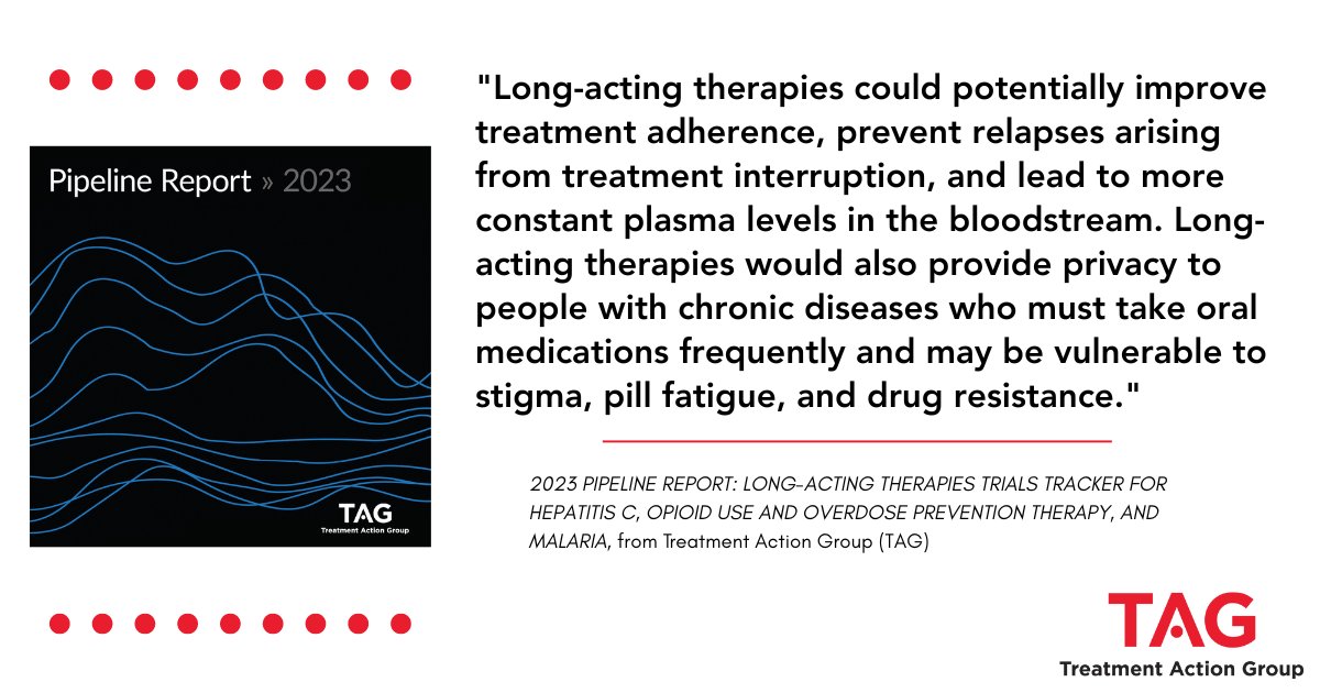 Today is #WorldHepatitisDay. Check out our new Pipeline Report on long-acting formulations for hepatitis C, opioid use and overdose prevention therapy, and malaria, which assess the R&amp;D and potential impact of such therapies: treatmentactiongroup.org/wp-content/upl…