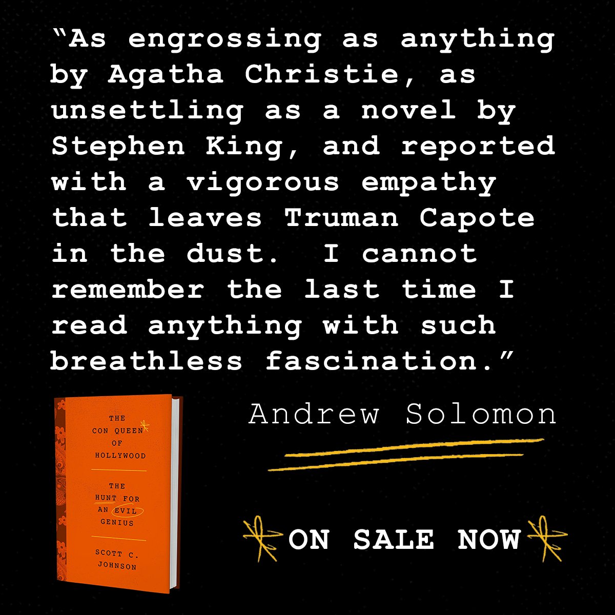 Looking for a propulsive, true crime read this summer? Pick up <a href="/scott_c_johnson/">Scott Johnson</a>'s THE CON QUEEN OF HOLLYWOOD, available now in hardcover, ebook, and digital audio! bit.ly/3YfAycK