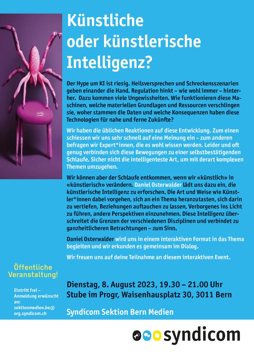 ensuite's tweet photo. ÖFFENTLICHER EVENT! 
Anmelden unter: sektionmedien.be@org.syndicom.ch

Deine syndicom Sektion Bern MEDIEN/SEKTOR 3 https://t.co/hMFUI8rOO4
