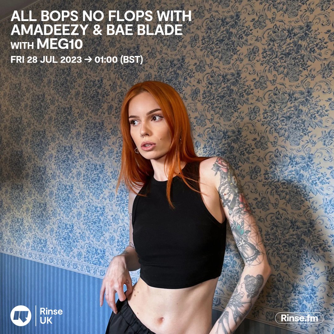 RinseFM's tweet photo. LIVE: it's #AllBopsNoFlops with #Amadeezy #BaeBlade and #Meg10 on https://t.co/6hLtrLYXyq + 106.8FM 

 #RinseFM https://t.co/u9ACC1Cjh6