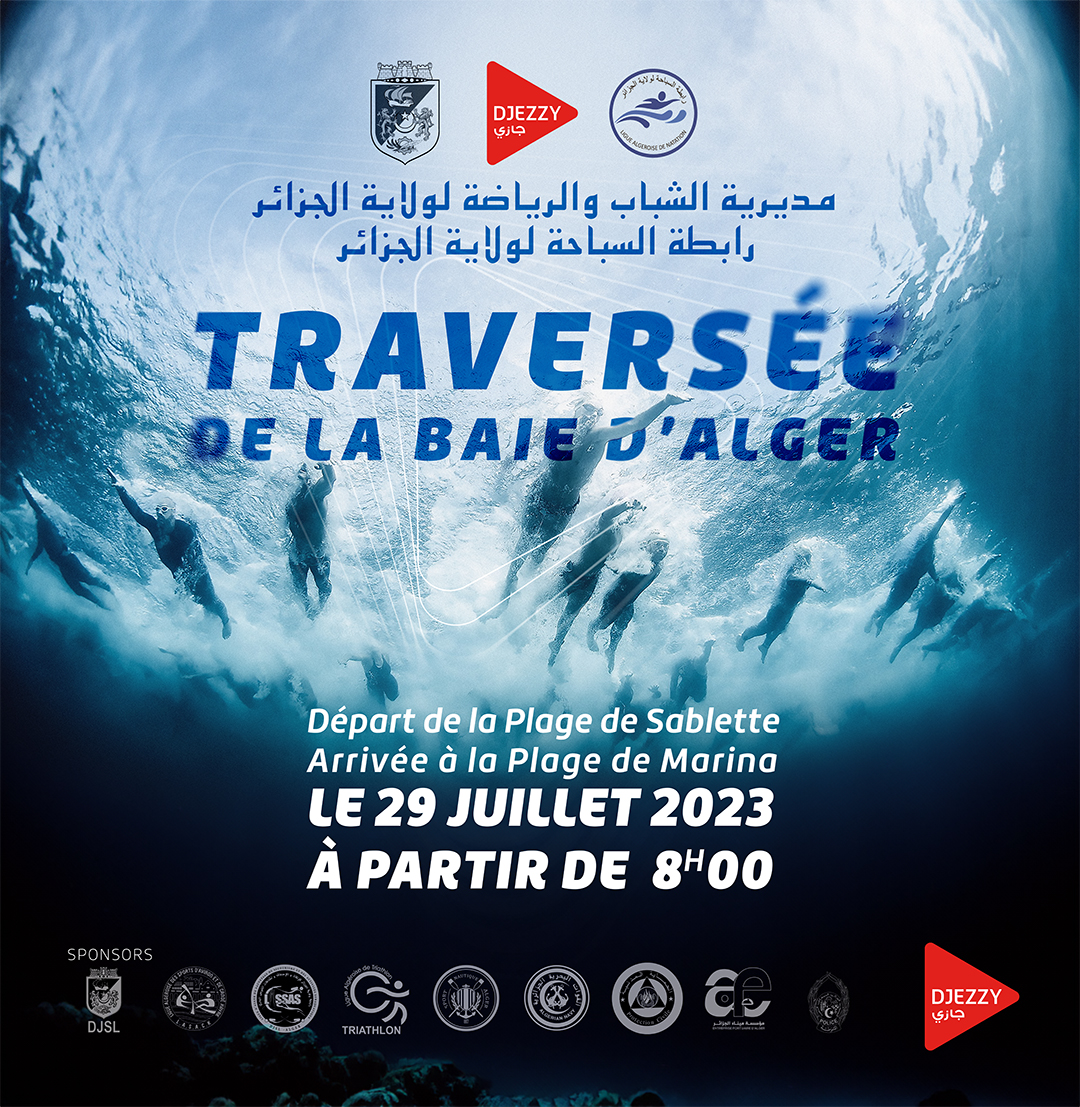 djezzy's tweet photo. Ne ratez pas l'événement de l'été ! Rejoignez-nous à la compétition de natation "La Traversée de la Baie d'Alger"
#Djezzy #LaTraverséeDeLaBaieDAlger #Compétitiondenatation #LesSablettes https://t.co/rnRSe3g7PI
