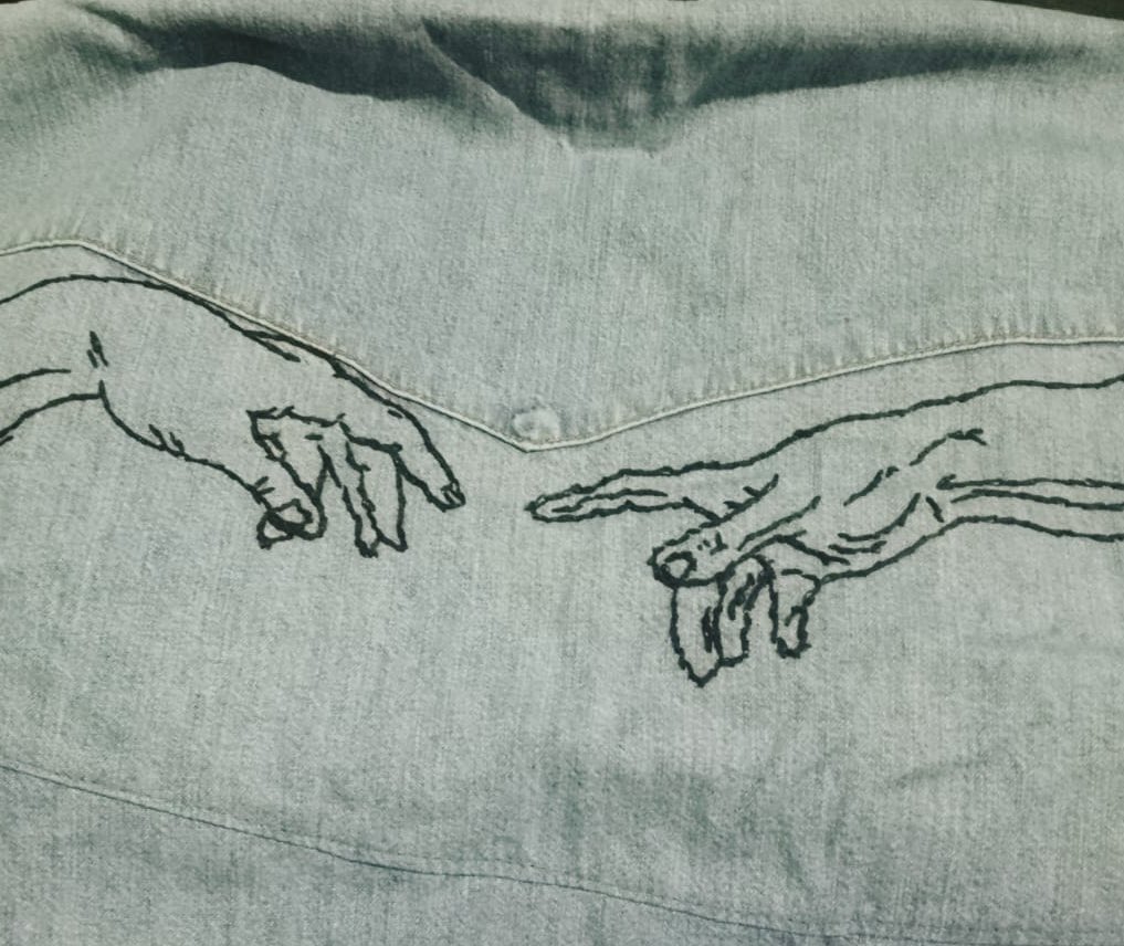 ankurkure_'s tweet photo. Finally getting back to my favourite hobby after a year and a half and I will probably run out of clothes to embroider soon. Should I start doing it for other people for a small commission? https://t.co/L5hS29qGcA