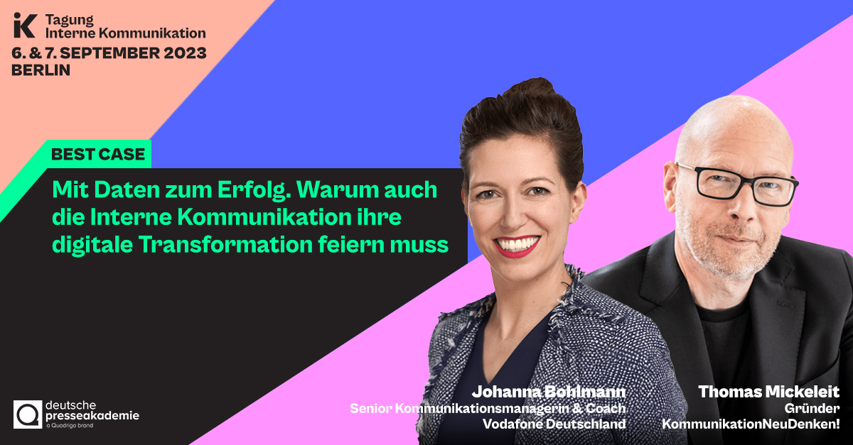 Du willst den Erfolg deiner Internen Kommunikation messen, weißt aber nicht, wie? <a href="/TMickeleit/">Thomas Mickeleit</a> und Johanna Bohlmann zeigen es dir. Sicher dir jetzt dein Ticket für die Tagung #InterneKommunikation am 6. &amp; 7. September in #Berlin: depak.de/tagung-ik