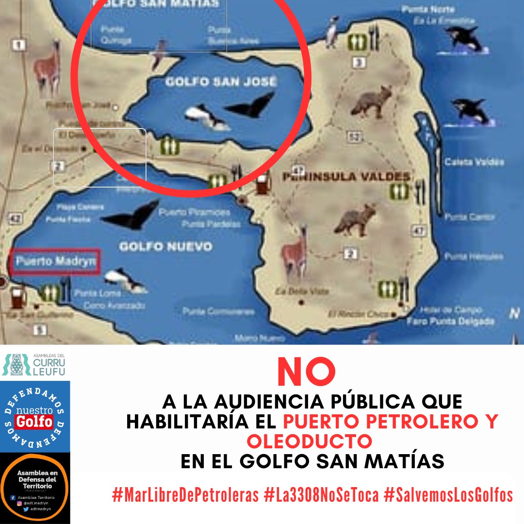 NoalaminaEsquel's tweet photo. Las Asambleas y organizaciones de Río Negro y Chubut nos declaramos en estado de alerta y movilización y rechazamos el llamado de audiencia pública, el 17 de Agosto en  Sierra Grande, para el mega proyecto de YPF:  “Oleoducto Vaca Muerta Oil Sur”. https://t.co/NY1uR1yMyA