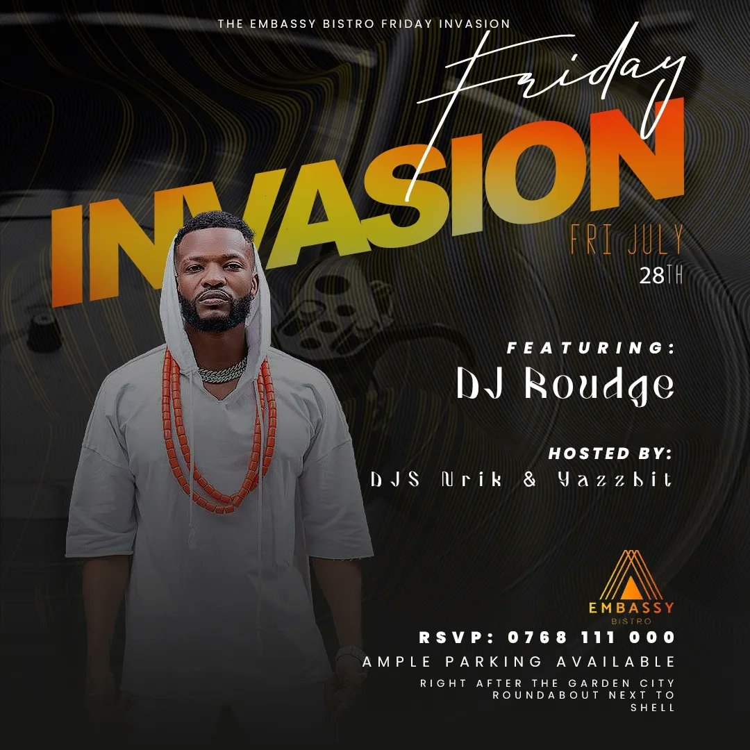 djroudge's tweet photo. Furahi Day Edition 🔥🔥
Kickoff at #Bigbounce on your best mix of music then,
Friday Invasion with the Donnish touch😎
You do wanna miss out on this one...
@CapitalFMKenya
@embassybistro23
#theDon
#bigbounce
#stillgivingthanks
#Godonly https://t.co/JLYR8XGSv5