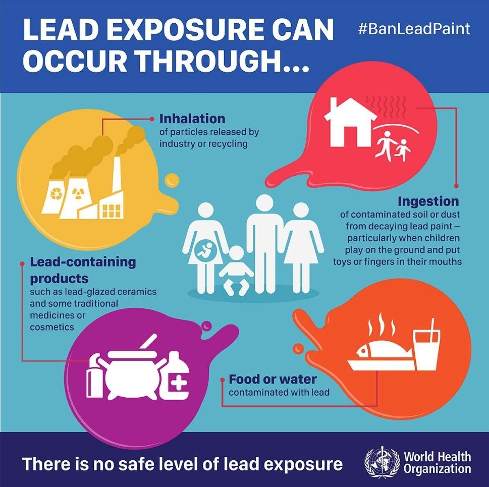 ALFKA_org's tweet photo. "There is no safe level of lead exposure" 
- World Health Organization https://t.co/xLtgZjUMZR