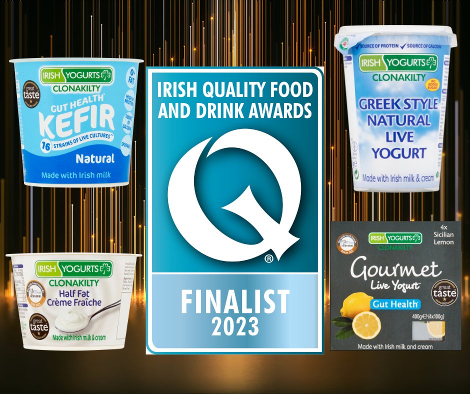 We're delighted to share that 4 of our products have been shortlisted for The Irish Quality Food and Drink Awards🥳