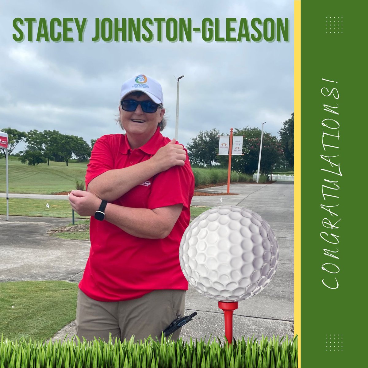 Congratulations to 𝗦𝘁𝗮𝗰𝗲𝘆 𝗝𝗼𝗵𝗻𝘀𝘁𝗼𝗻-𝗚𝗹𝗲𝗮𝘀𝗼𝗻 of Ronan who has been selected as one of 10 Special Olympics athletes from across the country to participate in the Brightspot Unified Golf Challenge 2023 next week in Virginia!