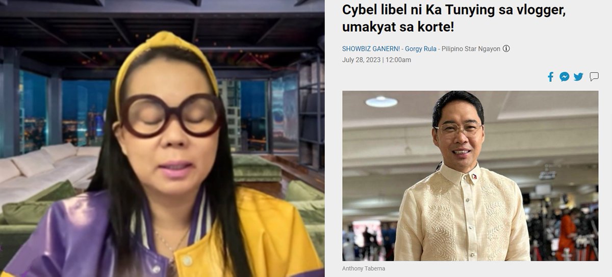 It's payback time!!

Cyber libel ni Ka Tunying kay Maharlika, umakyat na sa korte!  Nakitaan ng probable cause.

Patay kang palangga ka!