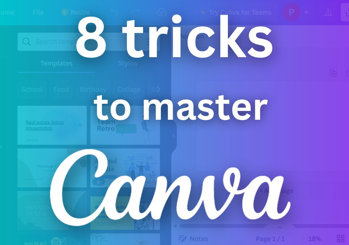 itsPaulAi's tweet image. Canva is one of the most powerful design tools.

But most people only use 10% of its power.

Here are 8 tricks to become a pro on Canva:

(Thread)