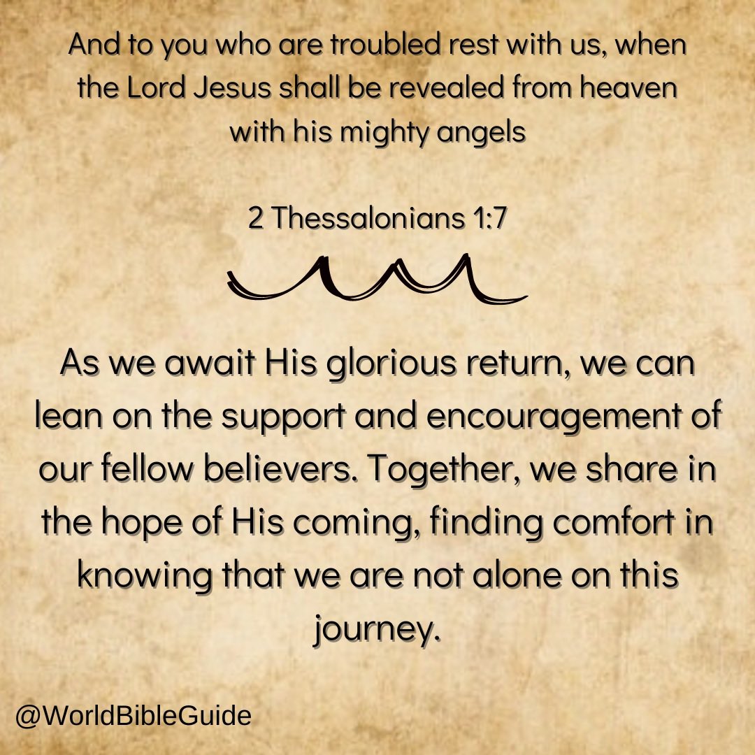 WorldBibleGuide's tweet photo. Finding Rest in the Promise of His Coming
🕊️When the Lord Jesus is revealed, it will be a majestic moment, surrounded by His mighty angels.
#bible #bibleverse #bibleexplained #inspiration #thessalonians #findingrest #mightyangels https://t.co/rid06bMgIb