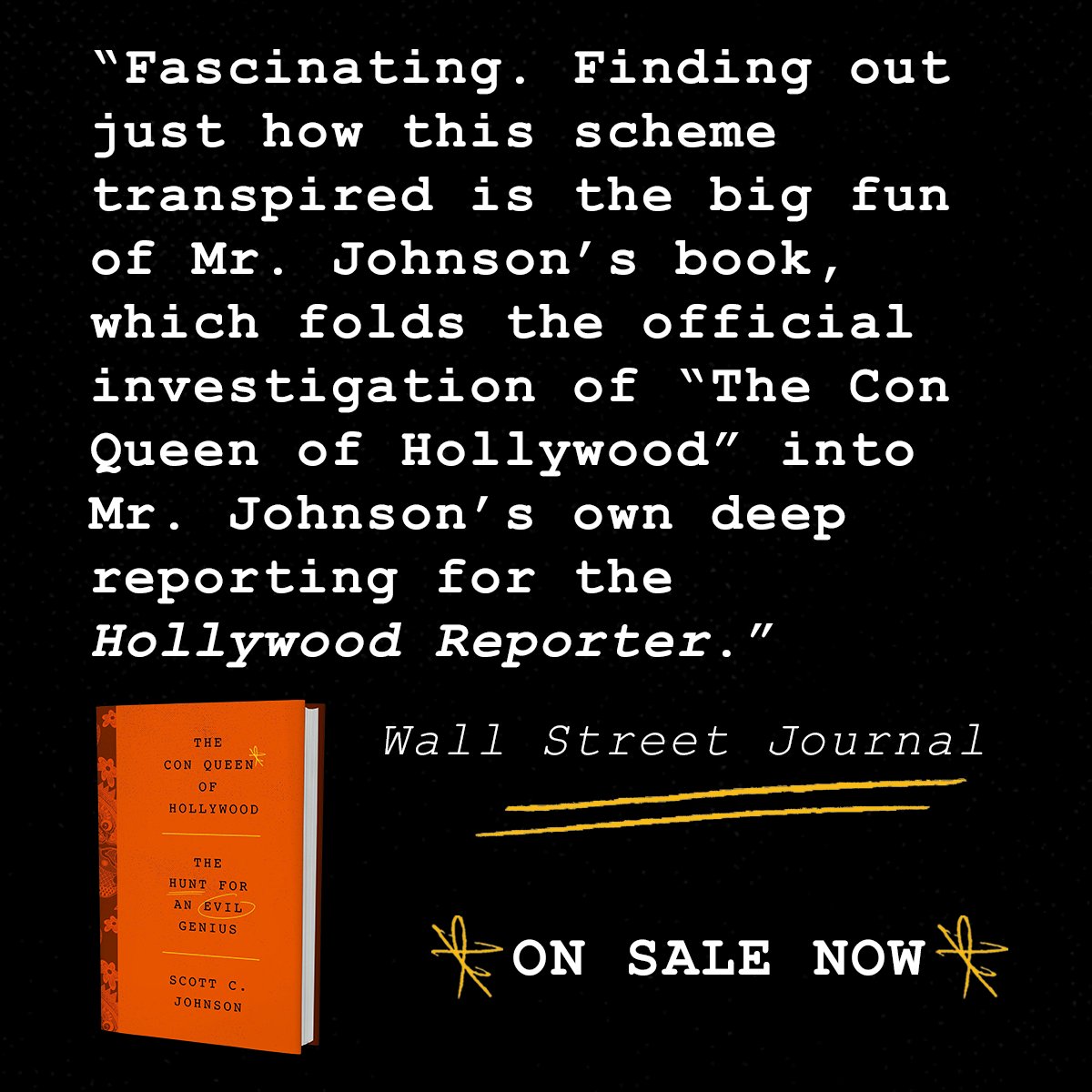 Following a trail that spans from LA to the United Kingdom to Jakarta, journalist <a href="/scott_c_johnson/">Scott Johnson</a> comes face-to-face with one of the most disturbing criminal minds in recent history in THE CON QUEEN OF HOLLYWOOD. Order your copy now at bit.ly/3YfAycK